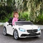 Carro Elétrico Mercedes SLC 300 12V com Faróis LED Buzina Música TF USB e Abertura da Porta 3 - 5km/h 107x62,5x44 cm Branco