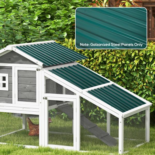 Conjunto de 12 Painéis para Teto de Aço Galvanizado Chapas Perfiladas de Teto 7m² para Abrigo de Ferramentas 129x45cm Verde