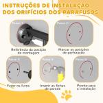 Barreira para Cães de Aço Barreira de Segurança para Animais de Estimação Dobrável de 3 Painéis Duplo Fechamento 206x90 cm Branco
