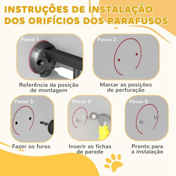 Barreira para Cães de Aço Barreira de Segurança para Animais de Estimação Dobrável de 3 Painéis Duplo Fechamento 206x90 cm Branco