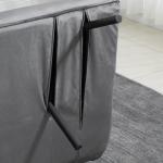 Sofá Cama Sofá Convertível em Cama de 2 Lugares Dobrável com Encosto Ajustável em 5 Níveis e 2 Almofadas 102x73x81 cm Cinza