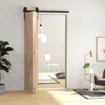 4FT/122CM Kit de Ferragens para Porta Deslizante Dobrável para 2 Portas com Trilho para Celeiro Preto