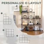 Estante Modular de 9 Cubos em Arame DIY, Organizador Multiusos para Sala, Preta