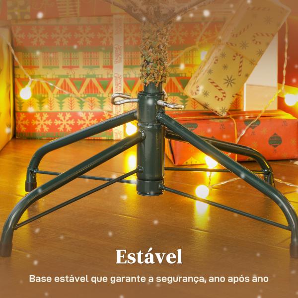 Árvore de Natal Artificial 210 cm Árvore de Natal Nevada com 1154 Ramos Base Dobrável e Fácil de Montar Verde