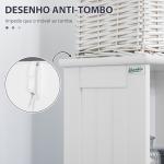 Coluna Casa de Banho com 3 Compartimentos de Armazenamento Porta e Prateleiras Ajustáveis 34x23x165 cm Branco