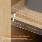 Aparador Moderno com 2 Portas 1 Gaveta e 3 Prateleiras Abertas Aparador Auxiliar de Armazenamento 80x30x96,5cm Madeira