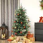 Árvore de Natal Artificial 150 cm com 1186 Ramos Densos Suporte Metálico Dobrável para Interior Verde