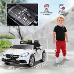 Carro Elétrico Mercedes SLC 300 12V com Faróis LED Buzina Música TF USB e Abertura da Porta 3 - 5km/h 107x62,5x44 cm Branco