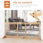 Barreira de Segurança para Cães de Madeira Extensível com Pés de Suporte Barreira de Proteção para Animais de Estimação para Portas Escada Corredor 104 - 183x36x69cm Natural