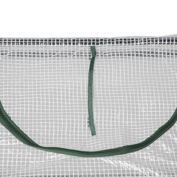 Estufa 119x60x60cm Estufa de Jardim com 2 Janelas Enroláveis para Cultivo de Plantas Verduras Flores Branco Translúcido