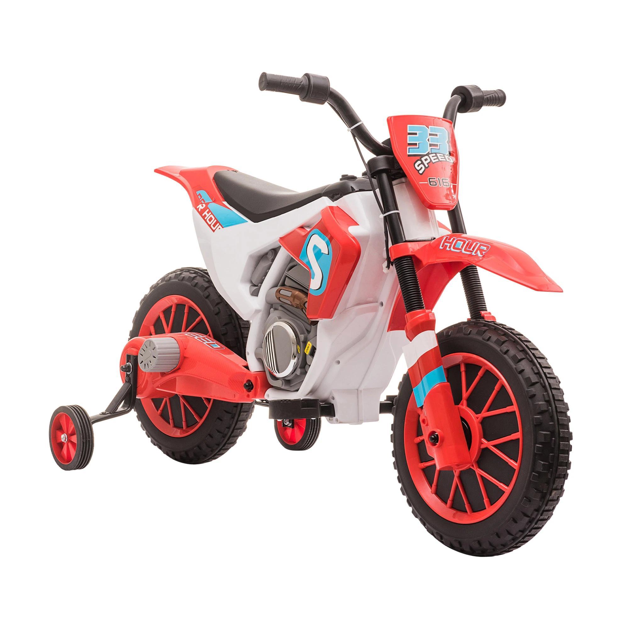 Mota Elétrica para Crianças acima de 3 Anos 12V Mota de Brinquedo Infantil com 2 Rodas de Equilíbrio Velocidade Máx. 8km/h Arranque Suave 106,5x51,5x68cm Vermelho