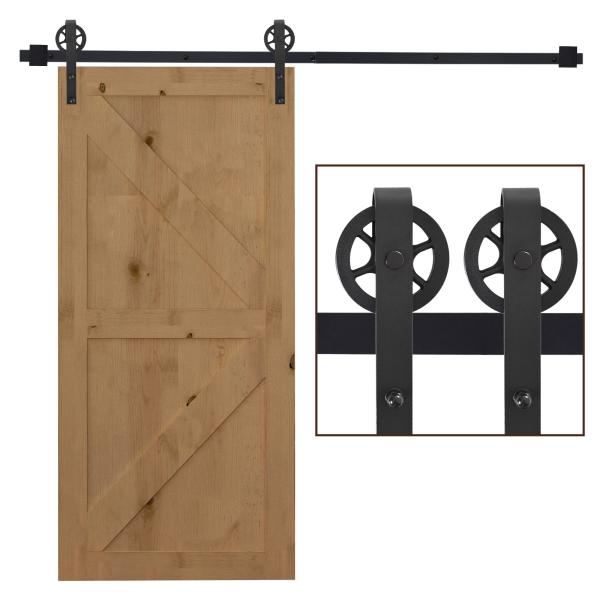 Kit de acessórios para porta de correr deslizante Conjunto de Trilhos de aço carbono 200x4x0.6cm
