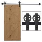 Kit de acessórios para porta de correr deslizante Conjunto de Trilhos de aço carbono 200x4x0.6cm