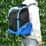 Transportadora para Animais de Estimação 2 em 1 Mochila de Viagem com 2 Rodas para Cães Gatos com Alça Retrátil de Alumínio e Bolso de Armazenamento 42x25x55cm Azul