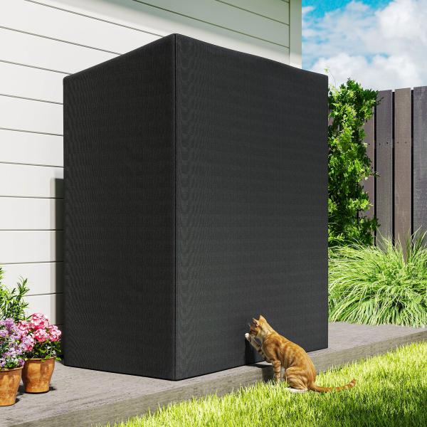 Suporte Metálico para Lenha 140x70x154 cm com Capa Impermeável 600D Oxford Estrutura de Aço Preto