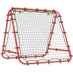 Rede de Rebote Dobrável para Treino Desportivo Ajustável em 5 Níveis de Ângulo com Tubo de Aço 100x95x90 cm Vermelho