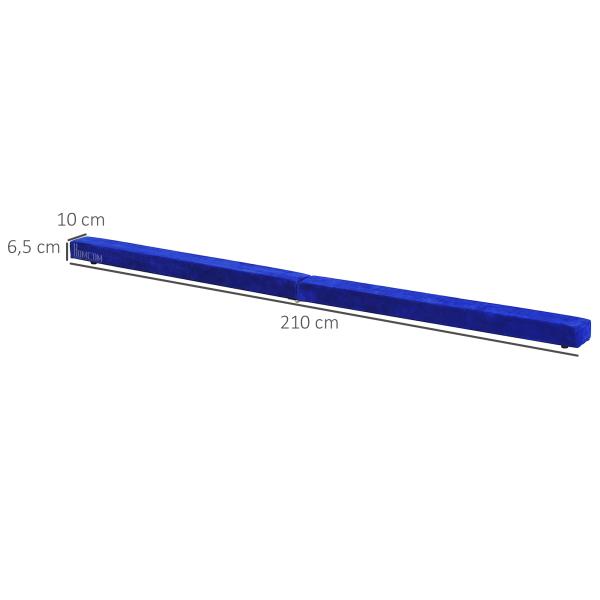 Barra de Equilíbrio Ginástica Dobrável 210 cm Barra de Ginástica Artística para Crianças Iniciantes e Ginastas 210x10x6,5 cm Azul