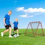 Rede de Rebote Dobrável para Treino Desportivo Ajustável em 5 Níveis de Ângulo com Tubo de Aço 100x95x90 cm Vermelho