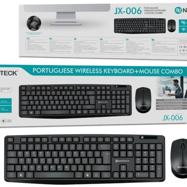 Pack s/ Fios Teclado PT + Rato - NOVOTECK
