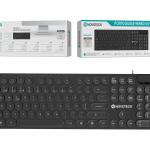 Teclado Português com Fio Novoteck JX-009 – Design Retro com Teclas Redondas
