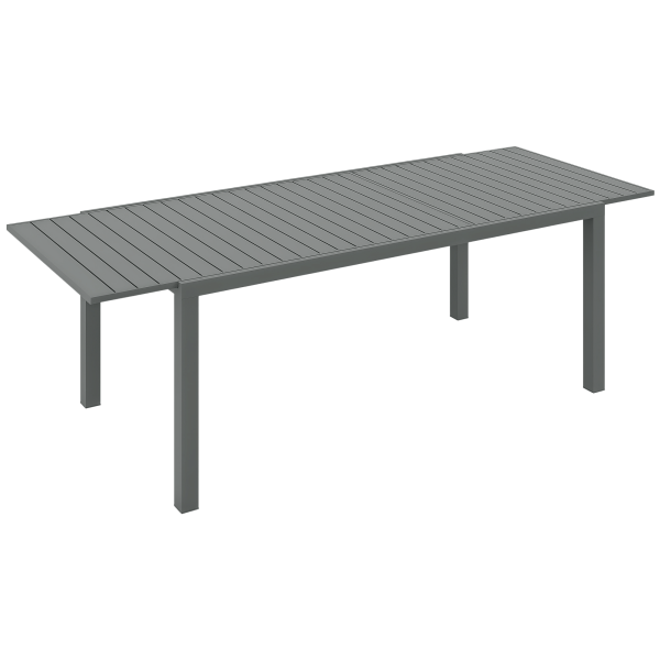 Mesa de Jardim Extensível Mesa de Terraço Retangular para 6 - 8 Pessoas Capacidade 50 kg 180/240x94x73 cm Cinza Escuro