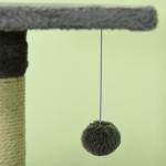 Arranhador para Gatos com 4 Níveis com Poste para Afiar as Garras Caverna Plataformas e Brinquedos 40x40x116 cm Cinzento Escuro
