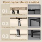 Mesa de Centro Moderna com Tampo Espesso de 4 cm, Pés de Aço, 100x50x45 cm, Carvalho