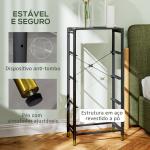 Cómoda para Dormitório Cómoda de Tecido com 4 Gavetas Dobráveis com Frentes de Couro PU 46x30x98 cm Preto