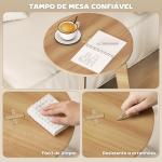 Mesa Auxiliar em Forma de C Mesa Redonda com Montagem Rápida Ideal para Espaços Pequenos Sala, Quarto Ø39x50,5 cm Madeira