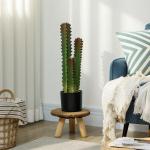 Cato Artificial 66 cm Planta Artificial Decorativa com Vaso e 3 Folhas para Decoração de Interiores Verde