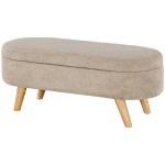 Banco para Pé de Cama Banco de Armazenamento com Pés de Madeira e Assento Acolchoado 110x40x43 cm Bege