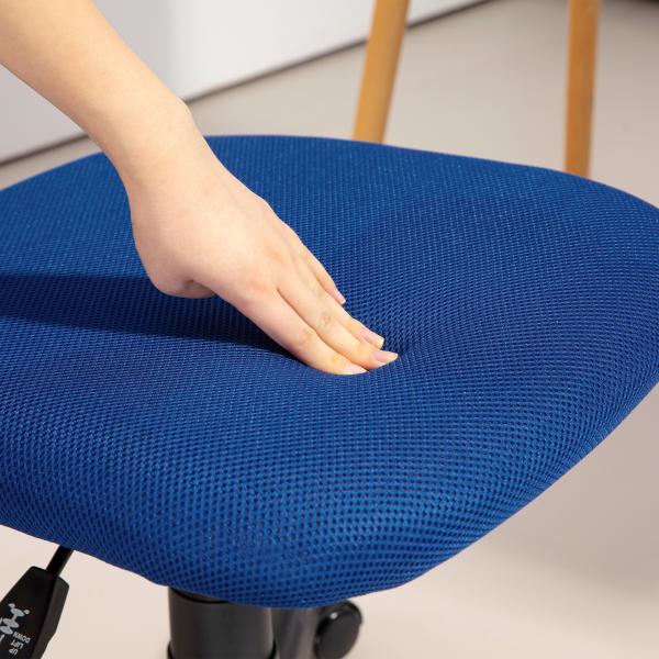 Cadeira de Escritório sem Apoio para os Braços com Encosto de Malha Respirável Altura Ajustável 43x48x78 - 88 cm Azul