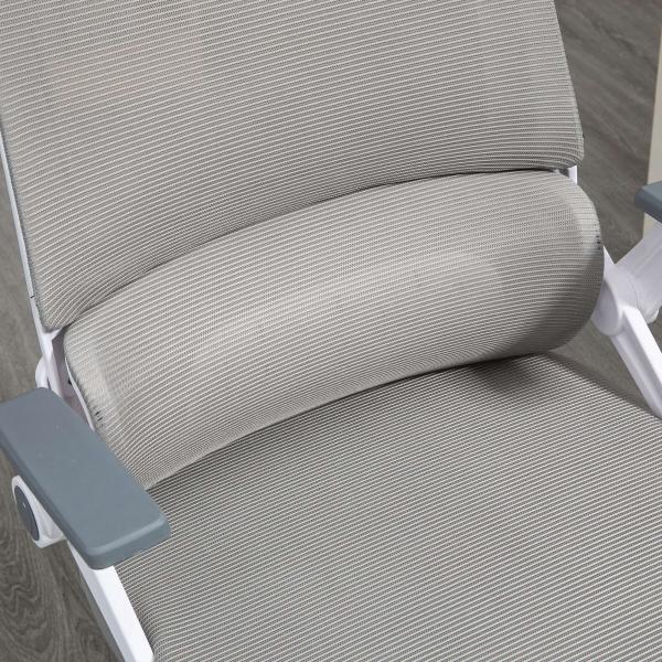 Cadeira de Escritório de Malha Cadeira de Escritório Giratória com Altura e Apoio para a Cabeça Ajustáveis 58x61x102 - 119 cm Cinza