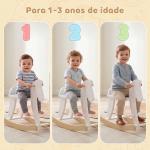 Cavalinho de Baloiço para Crianças 1 - 3 Anos com Base em Madeira e Encosto de Segurança Branco