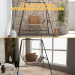 Suporte para Cadeira Suspensa 130 cm Suporte para Baloiço com Estrutura em Aço Capacidade 150 kg para Pátio Jardim Preto