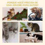 Árvore Arranhadora para Gatos Arranhador para Fixar ao Teto Altura Ajustável com Plataformas Poste de Sisal 40x34x230 - 260cm Bege