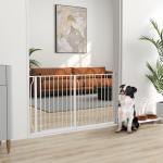 Barreira de Segurança para Cães Extensível para Escadas e Portas 75 - 145cm com 3 Extensões Altura 76cm Branco