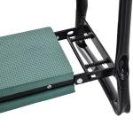 Banco de Jardim Dobrável com Bolsa para Ferramentas Almofada de Proteção para Joelhos Assento de Jardim com Joelheira Altura Ajustável 58x28x49cm Verde e Preto