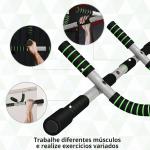 Barra de Elevações Multifuncional de Parede com Pegas Antideslizantes Carga 110 kg Cinzento e Preto