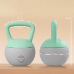 Kettlebell de 10 kg Pesa Russa Preenchida de Areia Metálica e Alça Antiderrapante para Treino em Casa Ginásio Ø21x30 cm Cinzento