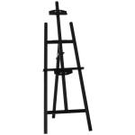 Cavalete para Pintura de Madeira Inclinável 90° com Suporte Tripé e Pincel 51,5x71,5x134,5 cm Preto