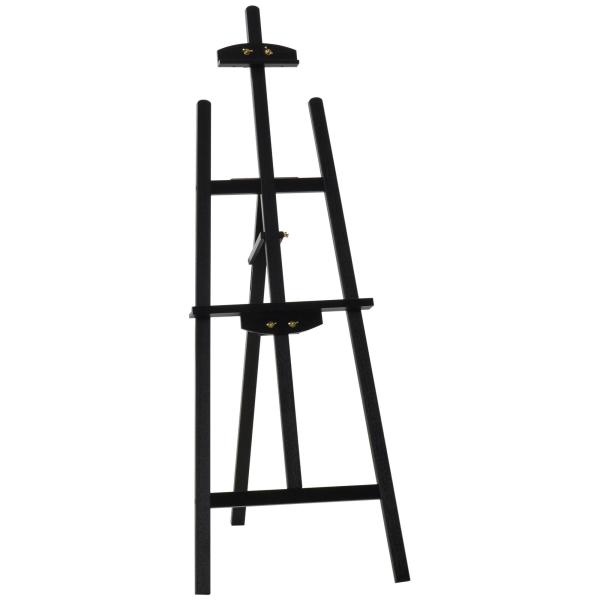 Cavalete para Pintura de Madeira Inclinável 90° com Suporte Tripé e Pincel 51,5x71,5x134,5 cm Preto
