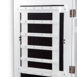 Espelho com Móvel de Bijuterias de Parede Espelho de Parede Organizador de Jóias com Ganchos e Ranhuras para Dormitórios 37x9,5x112cm Branco
