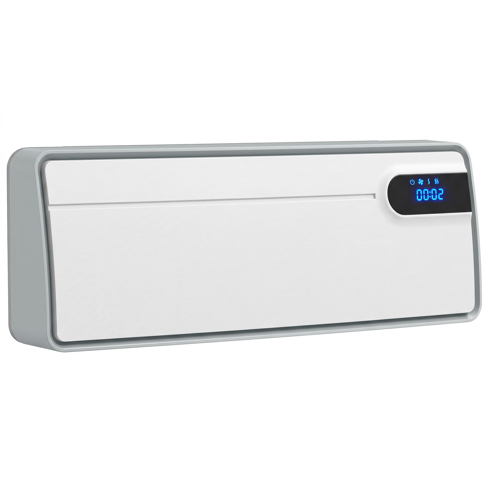 Aquecedor Elétrico Cerâmico de Parede 2000 W com Wi - Fi, 3 Modos, Ecrã LED, Temporizador e Comando à Distância, Branco