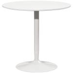 Mesa de Cozinha Redonda Mesa de Jantar Moderna para 2 Pessoas com Base de Aço e Almofadas Antiderrapantes Ø80x75 cm Branco
