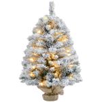 Árvore de Natal com Luzes LED 90 cm Árvore de Natal Artificial Nevado com 133 Ramos 14 Pinhas e Suporte de Metal Verde