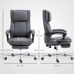 Cadeira de Escritório com 6 Pontos de Massagem com Vibração Reclinável com Altura Ajustável 65x61x101 - 113 cm Cinza