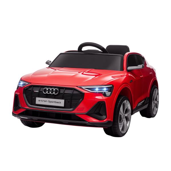 Carro Elétrico Audi E - Tron 12V para Crianças acima de 3 Anos com Controle Remoto Faróis Buzina Música MP3 TF USB e Abertura da Porta 3 - 8km/h 108x60x47cm Vermelho
