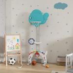 Cesta de Basquetebol para Crianças Altura Ajustável com Jogo de Lançamento de Bola de Futebol, Golf Multicolor
