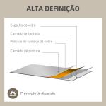 Espelho de Parede Retangular 90x60 cm com Moldura de Metal Espelho Decorativo para Sala Quarto Entrada Dourado